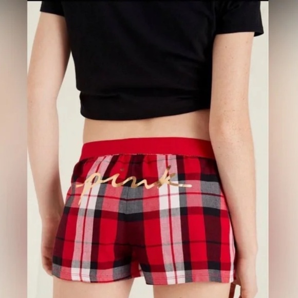 + nwot + PINK Victoria Secret Plaid Pajama Shorts - Picture 3 of 8